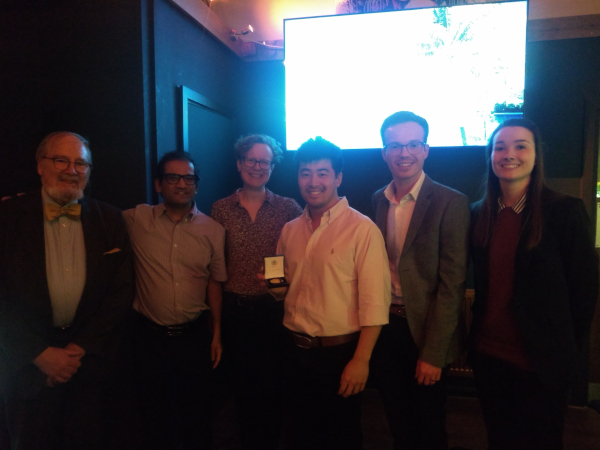 Prof James Drife with Drs Sunil Daga, Katie Spencer, Task Toyoda (winner, Charles Chadwick medal), Jordan Appleyard and Caroline Cartlidge, 1/04/25